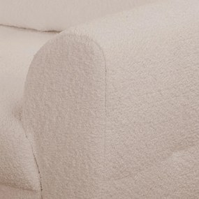 Colțar bej cu tapițerie din stofă bouclé (cu colț pe partea stângă) Ariella – Ropez