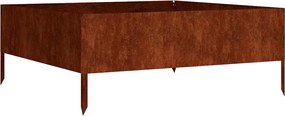 vidaXL Strat înălțat de grădină, 100x100x41 cm, oțel corten