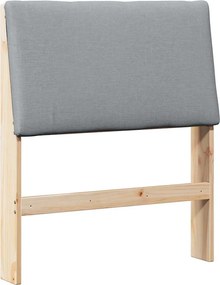 vidaXL Tăblie tapițată Gri deschis 75 cm Lemn de pin masiv