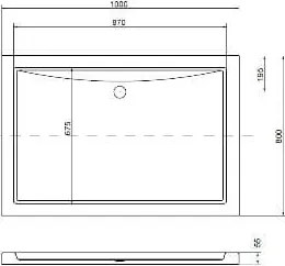Cădiță de duș acrilică asimetrică OSKAR100 100x80x5,5 cm