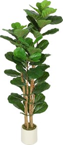 HOMCOM Plantă Artificială Ficus Lyrata 150 cm - Verde | Aosom Romania
