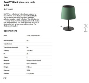 Lampa de masa / Veioza moderna design elegant SAVOY neagra