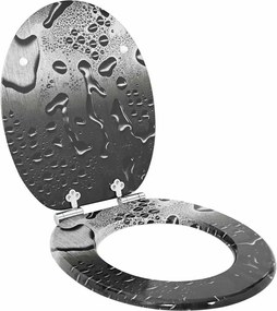 vidaXL Capac de toaletă cu închidere lentă Gri 44 x 38 cm Placă MDF