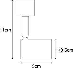 Spot modern pe șină negru pe șină monofazată - Jeany