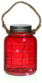 Decoratiune luminoasa Red Bottle, Versa, 5 LED-uri, Ø14.3x20.5 cm, sticla