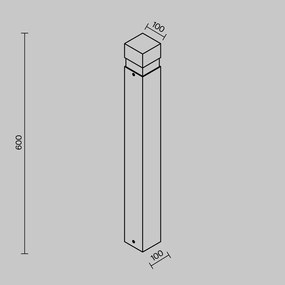 Stalp exterior LED IP65 Quadra H-60cm