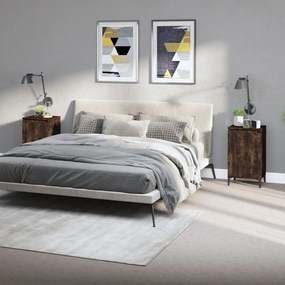 vidaXL Noptiere, 2 buc., stejar afumat, 40x35x70 cm, lemn prelucrat