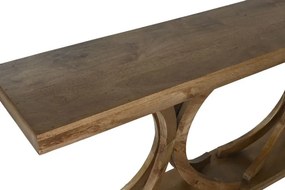 Consolă natur din lemn de mango cu design circular, „Moon"