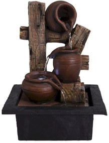 Fantana decorativa Amphora left, 21.5x19x28.8 cm, poliston, negru/maro