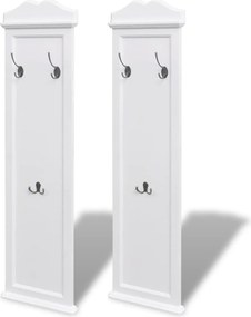 vidaXL Cuiere de haine, 2 buc., alb