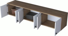 Dulap multifunctional, Hanah Home, EA103, 179.6x43.6x37.5 cm, Nuc/Alb