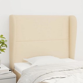 3117811 vidaXL Tăblie de pat cu aripioare, crem, 103x23x118/128 cm, textil