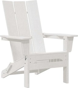 vidaXL Scaun pliabil Adirondack Alb 80,5 x 74,5 x 92 cm HDPE