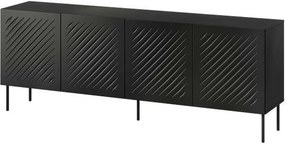 Comoda SIENA, negru, PAL laminat/metal, 201x40x75 cm