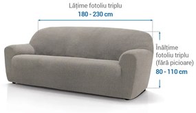 Huse super elastice HARMONIA gri deschis fotoliu triplu (l. 180 - 230 cm)