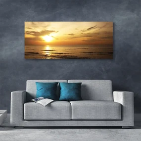 Tablou pe panza canvas Marea Peisaj Galben Gri