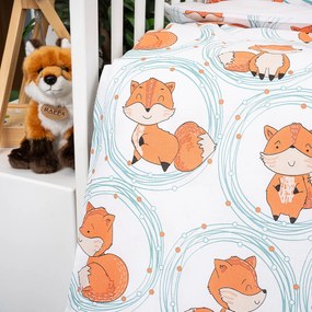 Lenjerie de pat pentru pătuț din bumbac 4Home Foxes, 100 x 135 cm, 40 x 60 cm