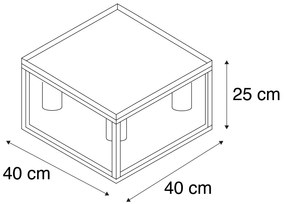 Plafoniera industriala neagra 40 cm 4 lumini - Cage