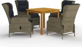 vidaXL Set mobilier de grădină, 5 piese, maro