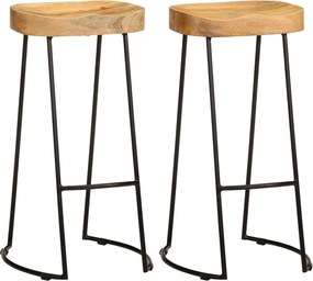 vidaXL Scaune de bar, 2 buc., lemn masiv de mango