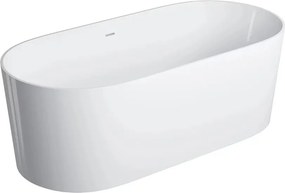 Cada freestanding Omnires Ovo M+ compozit alb lucios 160x75 cm