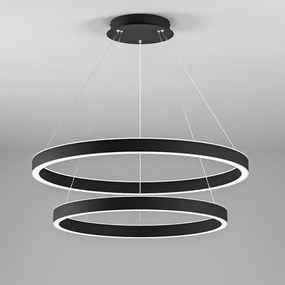 Lustra LED circulara cu 2 inele 80/60cm CRISEIDE, alb, negru sau auriu