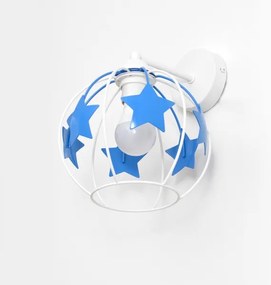 Lampă de perete pentru copii STARS 1xE27/15W/230V albastru/alb
