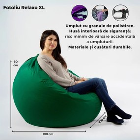 Fotoliu Relaxo XL, Material Piele Ecologica - Bordo