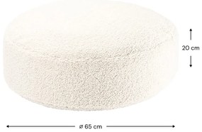 Fotoliu puf pentru copii crem cu tapițerie din țesătură bouclé Round – Wigiwama