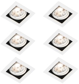 Set 6 becuri Spot încastrat alb reglabil - Artemis 70