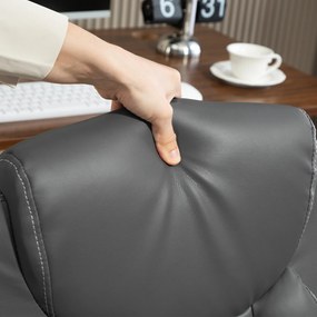 HOMCOM Fotoliu de birou, fotoliu birou ergonomic cu suporturi pentru brațe rabatabile, înălțime reglabilă, funcție de balansare, gri | Aosom Romania