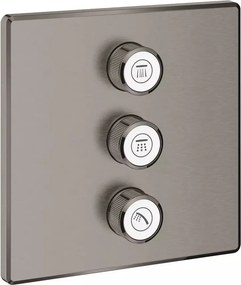 Baterie dus incastrata Grohe Grohtherm SmartControl pentru 3 iesiri antracit periat Hard Graphite