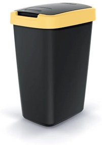 Coș de gunoi cu capac colorat, 12 l, galben/negru