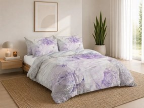 Lenjerie de pat din satin de bumbac KATRIN WHITE mov Dimensiune lenjerie de pat: 2 ks 60 x 70 cm | 240 x 200 cm