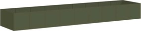 vidaXL Jardinieră verde măsline 360x80x40 cm oțel