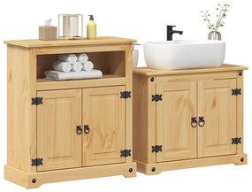 vidaXL Set mobilier de baie „Corona”, 2 piese, lemn masiv de pin