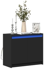 vidaXL Dulap cu LED, negru, 72x34x61 cm, lemn prelucrat