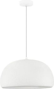 Lustra suspendata cu textura granulata Davo 50cm, alb piatra