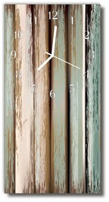 Ceas de perete din sticla vertical Grafica din lemn verde