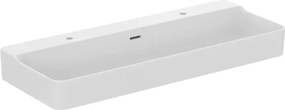 Lavoar suspendat Ideal Standard Atelier Conca 120 cm alb lucios cu 2 orificii baterie si preaplin