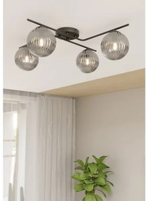 Plafonieră VESPA 4xE14/10W/230V negru/gri