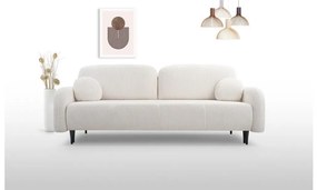 Canapea extensibilă tapițată CLOUDY, 3 locuri, crem