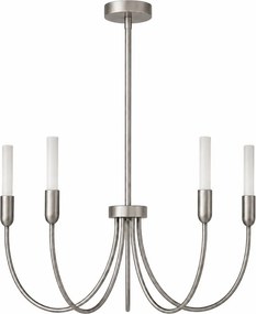 Candelabru cu 5 brate AUGUSTINE nickel/alb