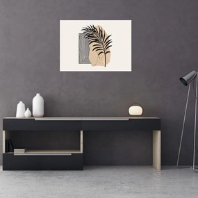 Tablou - Abstracție cu frunze tropicale N⁰3 (70x50 cm)