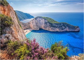 Tablou pe sticlă - Plaja Navagio, Grecia (70x50 cm)