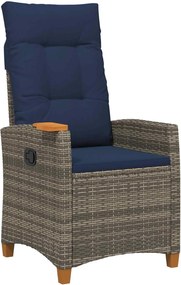 vidaXL Scaun reclinabil cu placă pentru ceai cu pernă 62 x 64 x 112 cm