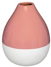 Vaza Ceramica Alb&amp;Roz, H16 cm