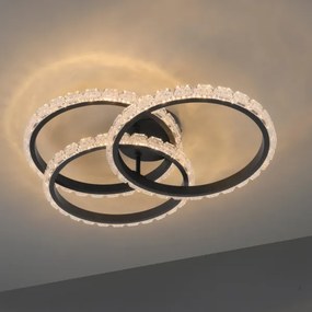 JUST LIGHT. 14734-18 - Plafonieră LED GLITRA LED/37W/230V, Ø 50 cm, neagră