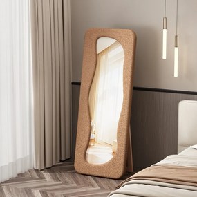 Oglindă decorativa - Montare podea, perete sau montare independenta, cu rama pluș și picior de susținere, 160x60 cm