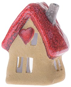 Suport ceramic pentru lumânări Casa inimii, 12,4 x16 x 9,3 cm